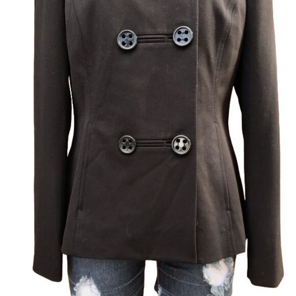 Atelier Pea Coat Double Breasted Black Womens Jacket NWT Size 8 - Picture 4 of 8